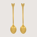 Zusss Set de 2 petites cuillères cœur - Doré