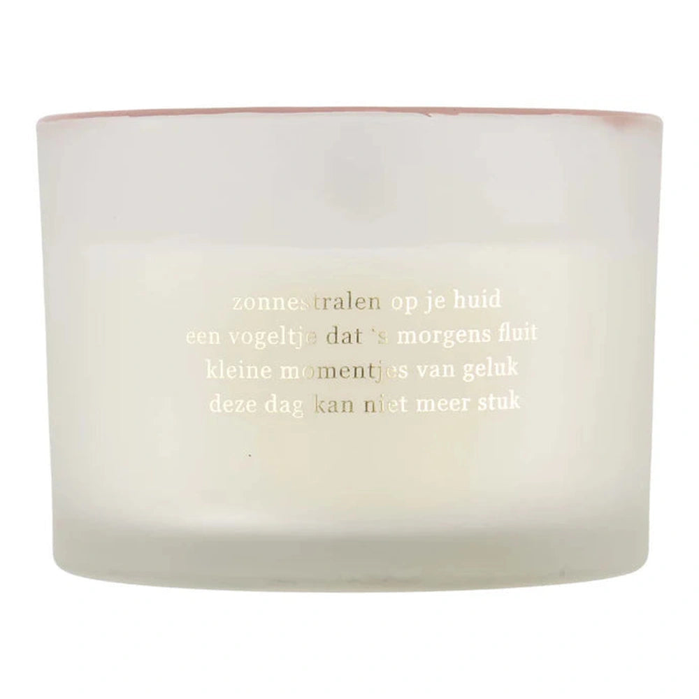 Zusss bougie parfumée en verre nacré rayons de soleil - Blanc/Rose/Or