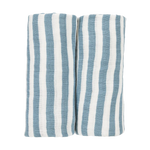 Meyco Langes hydrophiles prélavés - Rayures bleu jean