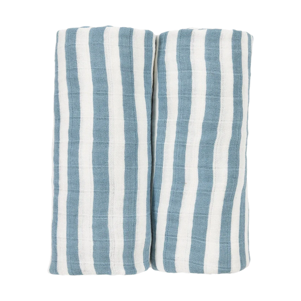 Meyco Langes hydrophiles prélavés - Rayures bleu jean