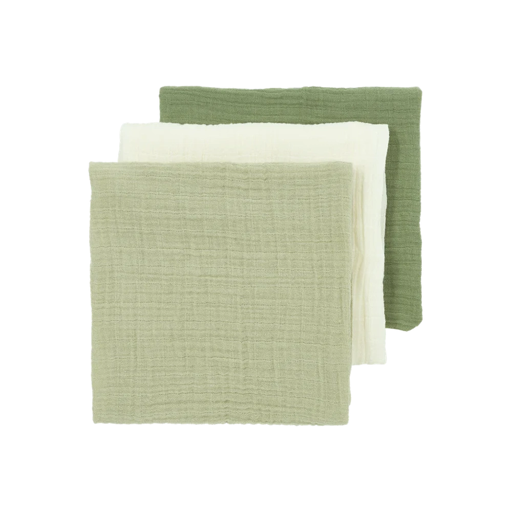 Meyco Langes hydrophiles prélavés 70x70cm - lot de 3 - vert