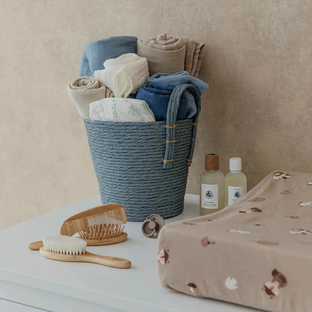 Meyco Gant de toilette hydrophile prélavé, lot de 3 - Naturel/bleu jean/Indigo