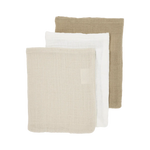 Meyco Gant de toilette hydrophile prélavé lot de 3 - Blanc cassé/Sable doux/Taupe