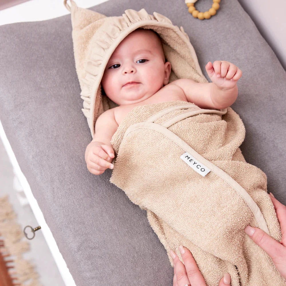 Meyco Cape de bain en éponge Ruffle - Sable