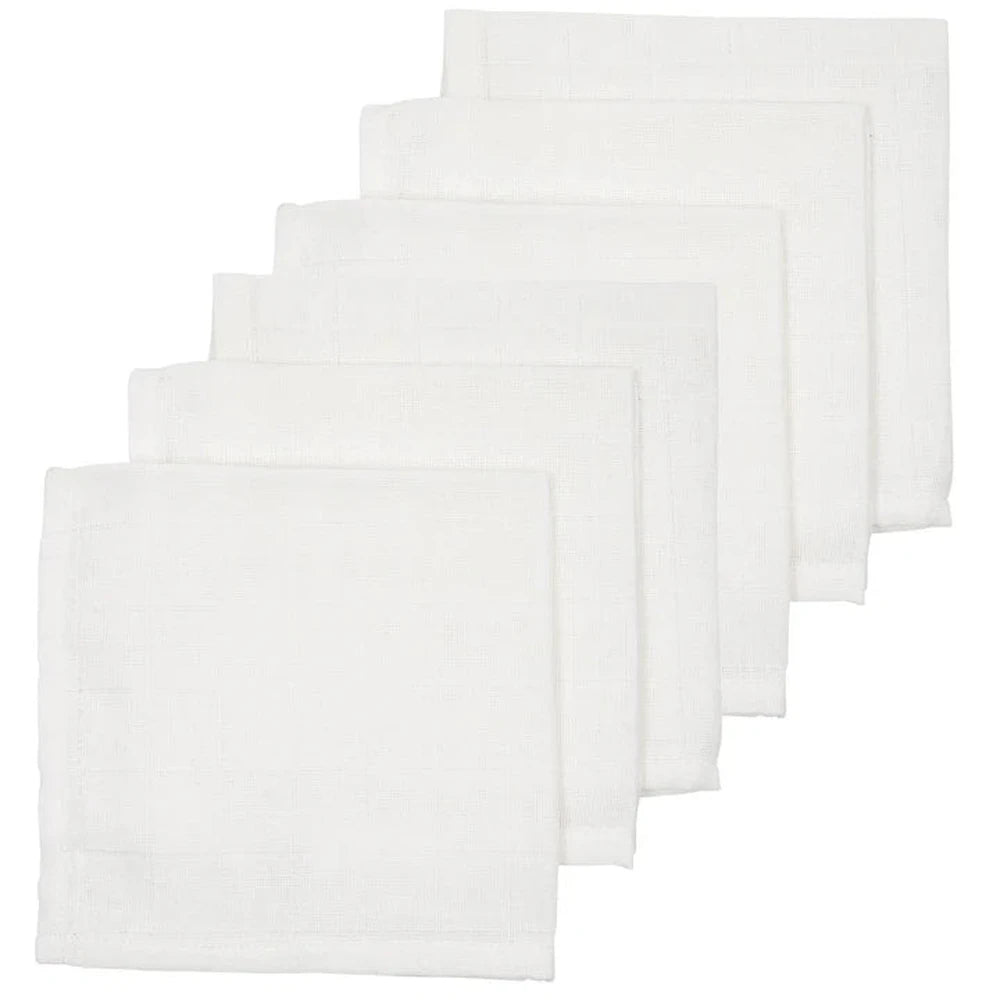 Meyco Serviettes de bouche 30X30cm lot de 6 en éponge - Blanc