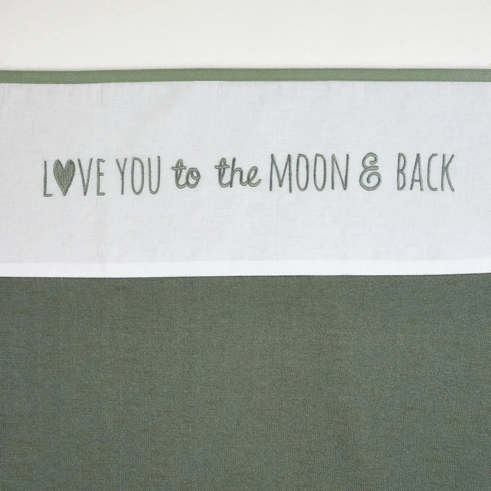 Meyco Drap brodé Love you to the moon & back 75x100cm - Vert forêt
