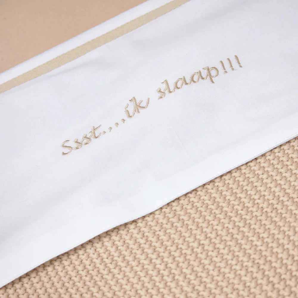 Meyco drap brodé - Chut… je dors !! 75x100cm - Sable