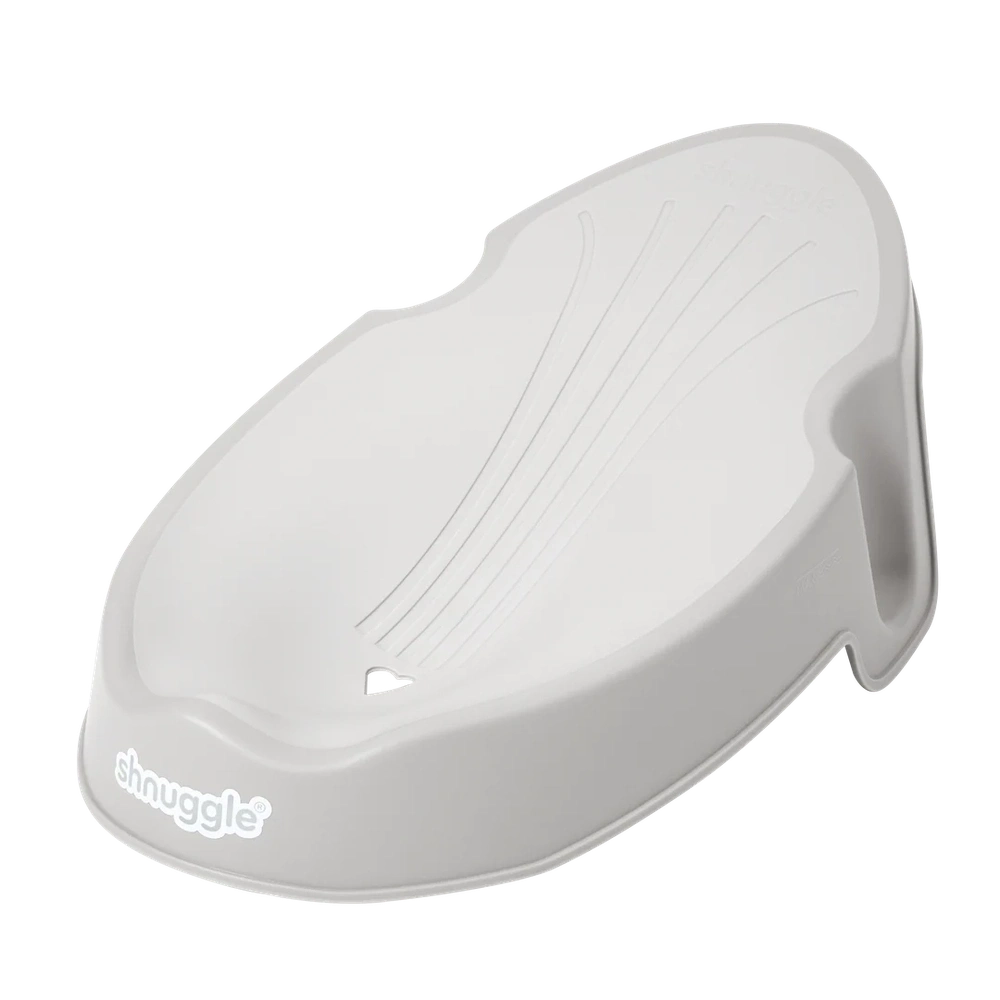 Shnuggle Support de bain ergonomique pour nouveau-né, antidérapant et à séchage rapide, 0-3 mois - Gris