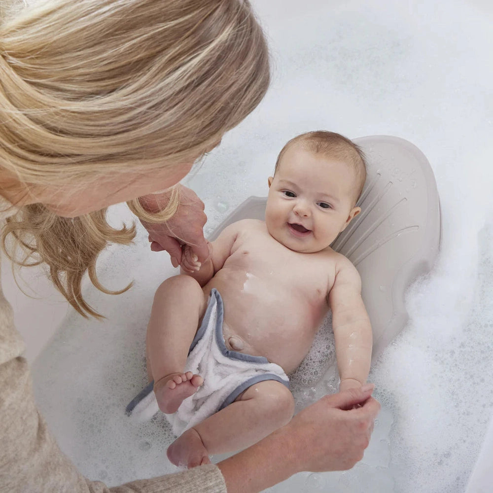 Support de bain ergonomique pour nouveau-né, antidérapant et à séchage rapide, 0-3 mois - Gris