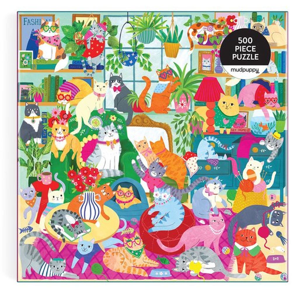 Puzzle familial 500 pièces Mudpuppy Caturday Afternoon