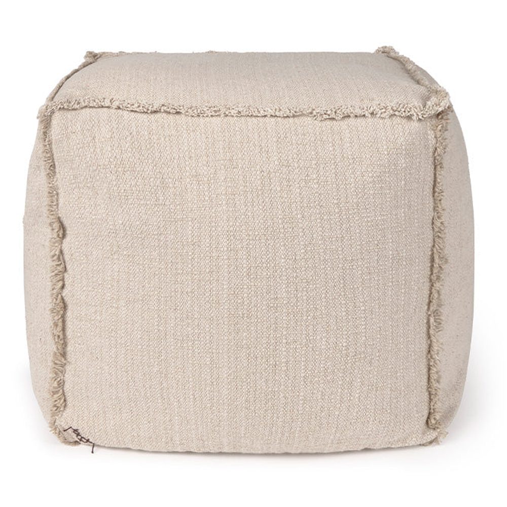 Pouf tissé à la main Lorena Canals beige 45x45x45