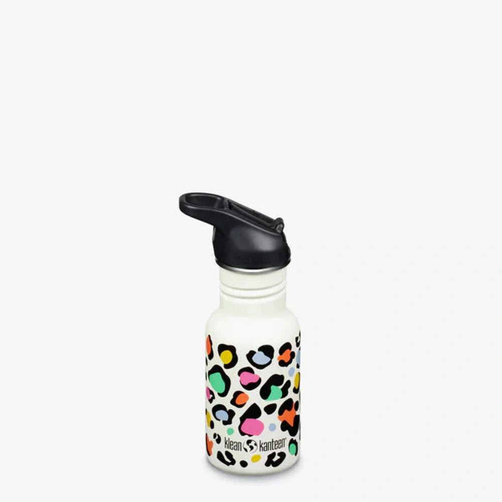 Klean Kanteen Kid Classic 355 ml - bouchon sport Flip à imprimé léopard