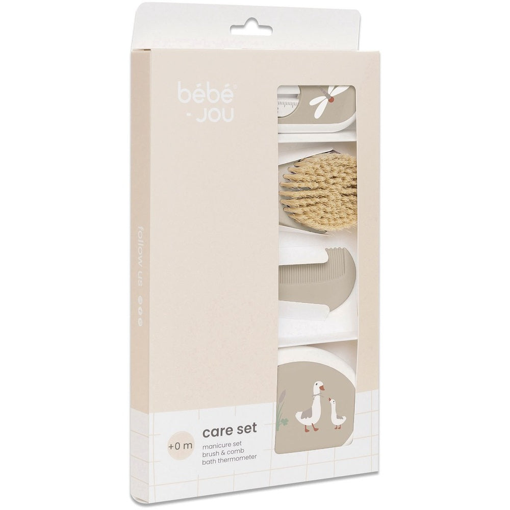 Bébé-jou Set de soins - Taupe | Set de coiffure, set de manucure et thermomètre de bain