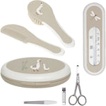 Bébé-jou Coffret de soin - Taupe | Trousse de toilette, kit de manucure et thermomètre de bain