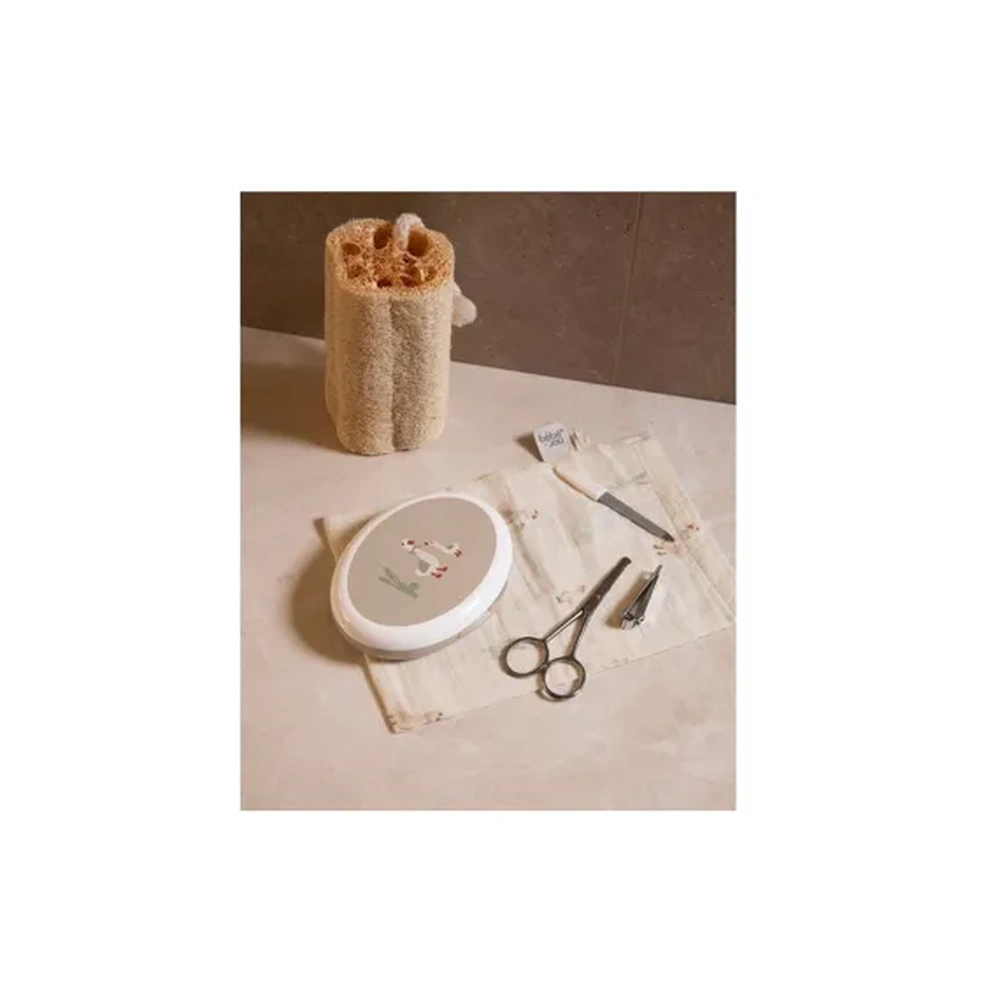 Bébé-Jou Coffret de manucure pour bébé - ciseaux, lime, coupe-ongles taupe Off spring