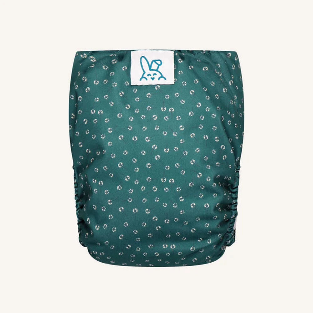 Bumbuns Easy Couche réutilisable à scratch - verte imprimée