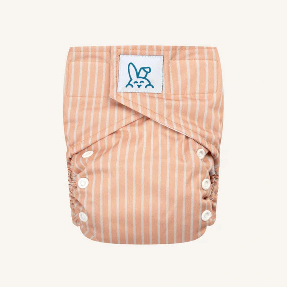 Bumbuns Easy Couche lavable à pressions - Rayures Abricot