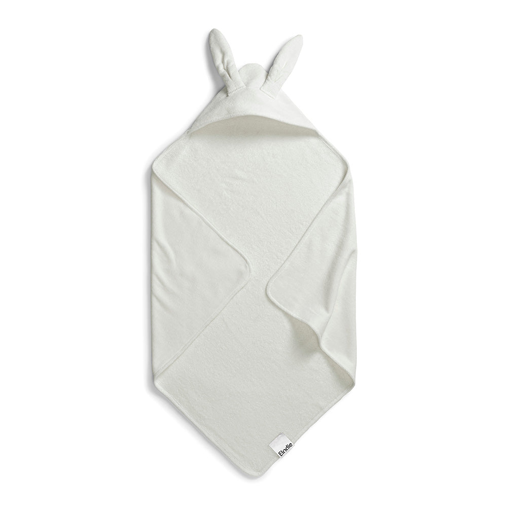 Serviette à capuche Elodie - Lapin blanc vanille