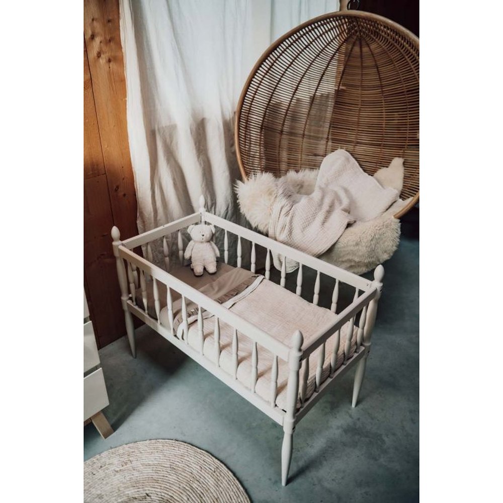 Koeka Couverture de berceau Teddy Rivoli 100x150cm - Blanc chaud