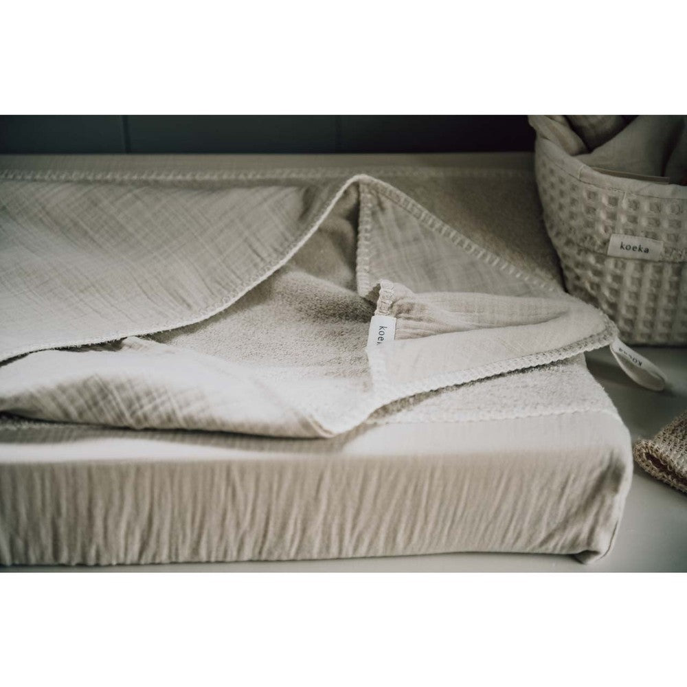 Koeka Couverture d’emmaillotage Faro blanc chaud 100x100cm