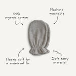 Mushie Gant de toilette en coton bio - Gris