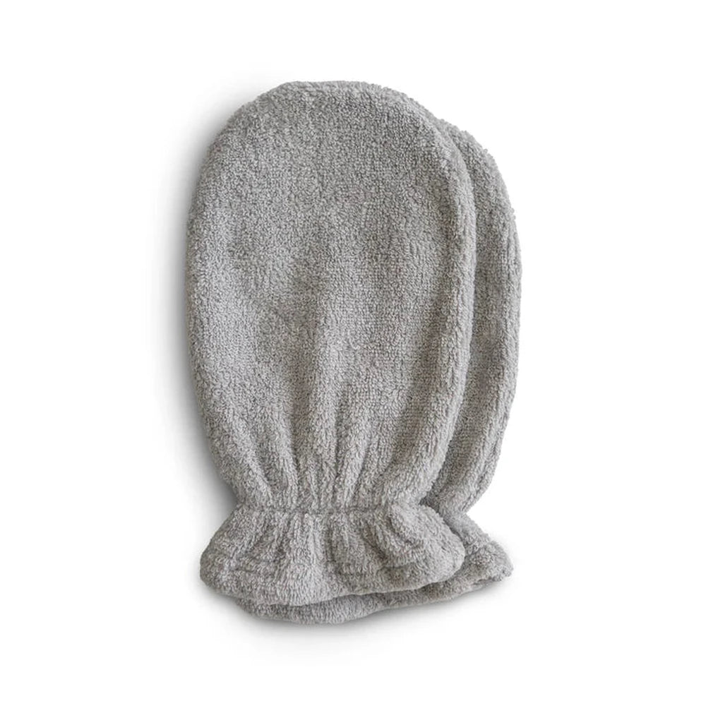 Mushie gant de toilette en coton bio - gris