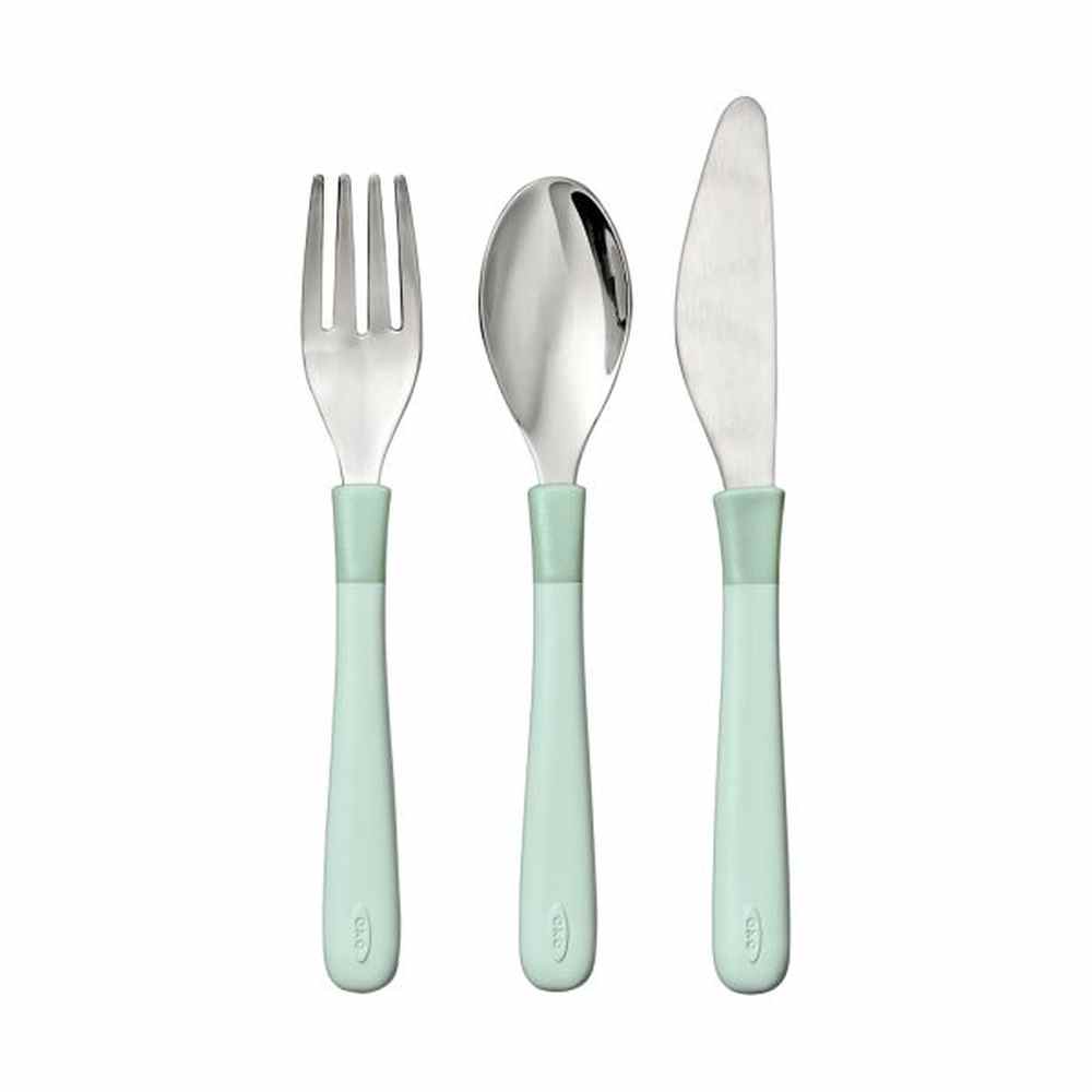 Couverts Oxo Tot : fourchette, cuillère, couteau en acier inoxydable - Opal
