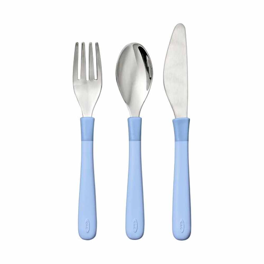 Couverts Oxo Tot : fourchette, cuillère, couteau en acier inoxydable - Dusk