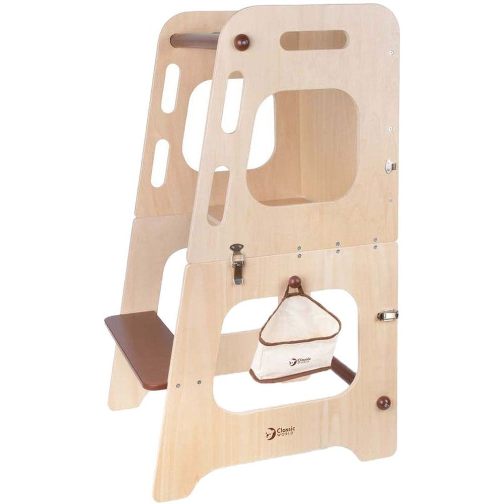 Classic World tour d’apprentissage et table en bois - réglable - jouet éducatif 90 cm