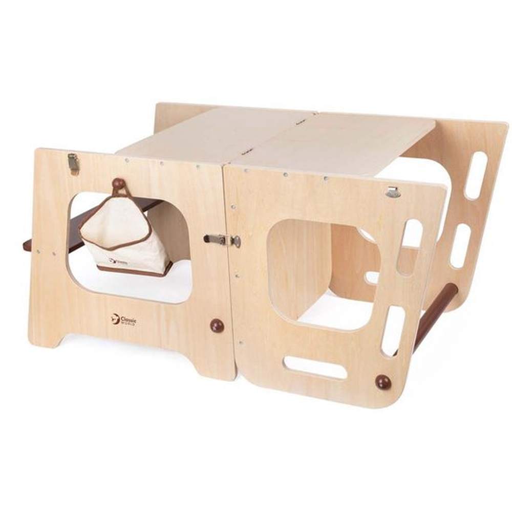 Classic World tour d’apprentissage et table en bois - réglable - jouet éducatif 90 cm