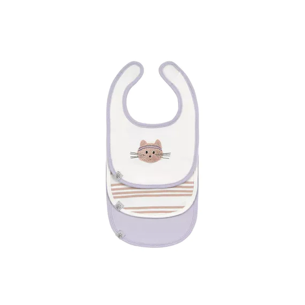 Bavoir nouveau-né Lässig Tiny Team Cat - 3 pièces - vert copie