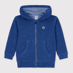 Petit Bateau Sweat-shirt en coton zippé pour enfants - Bleu