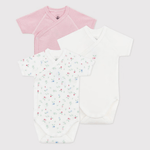 Lot de 3 bodies en coton imprimés à manches courtes pour bébés