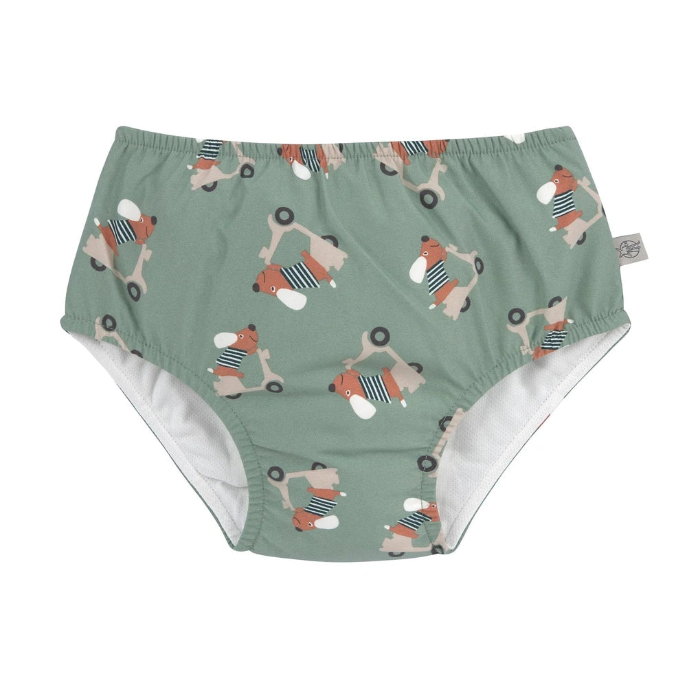 Couche de bain bébé Lässig - verte à imprimé chiens