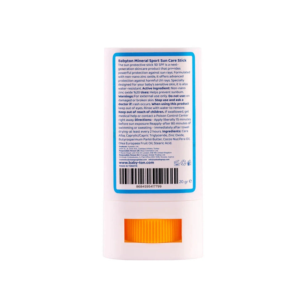 Babyton Stick de crème solaire naturelle SPF50 20g