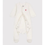 Petit Bateau Bodyjama unisexe en velours - blanc