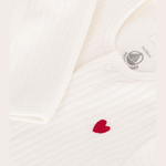 Petit Bateau bodyjama unisexe en velours - blanc