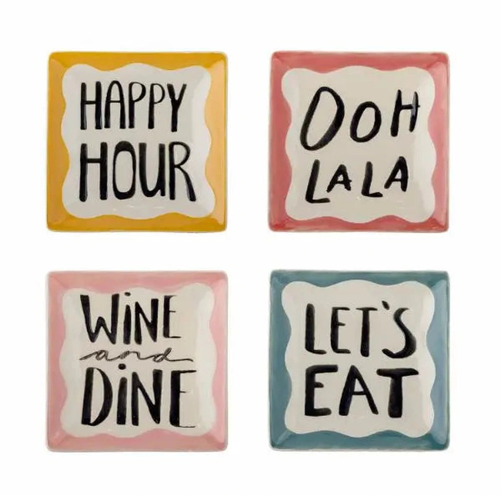 Bloomingville Soline Lot de 4 assiettes - Multicolore