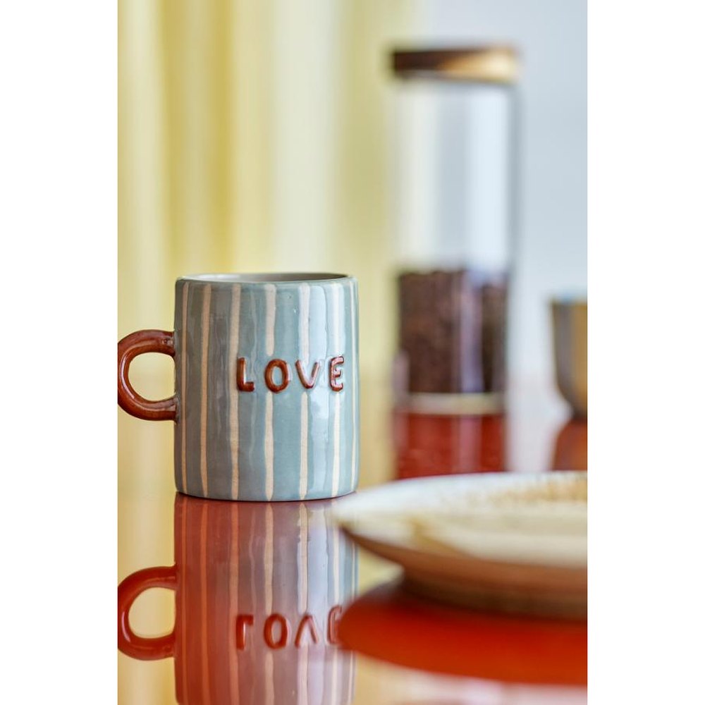 Mug Bloomingville Cherish en grès - Bleu