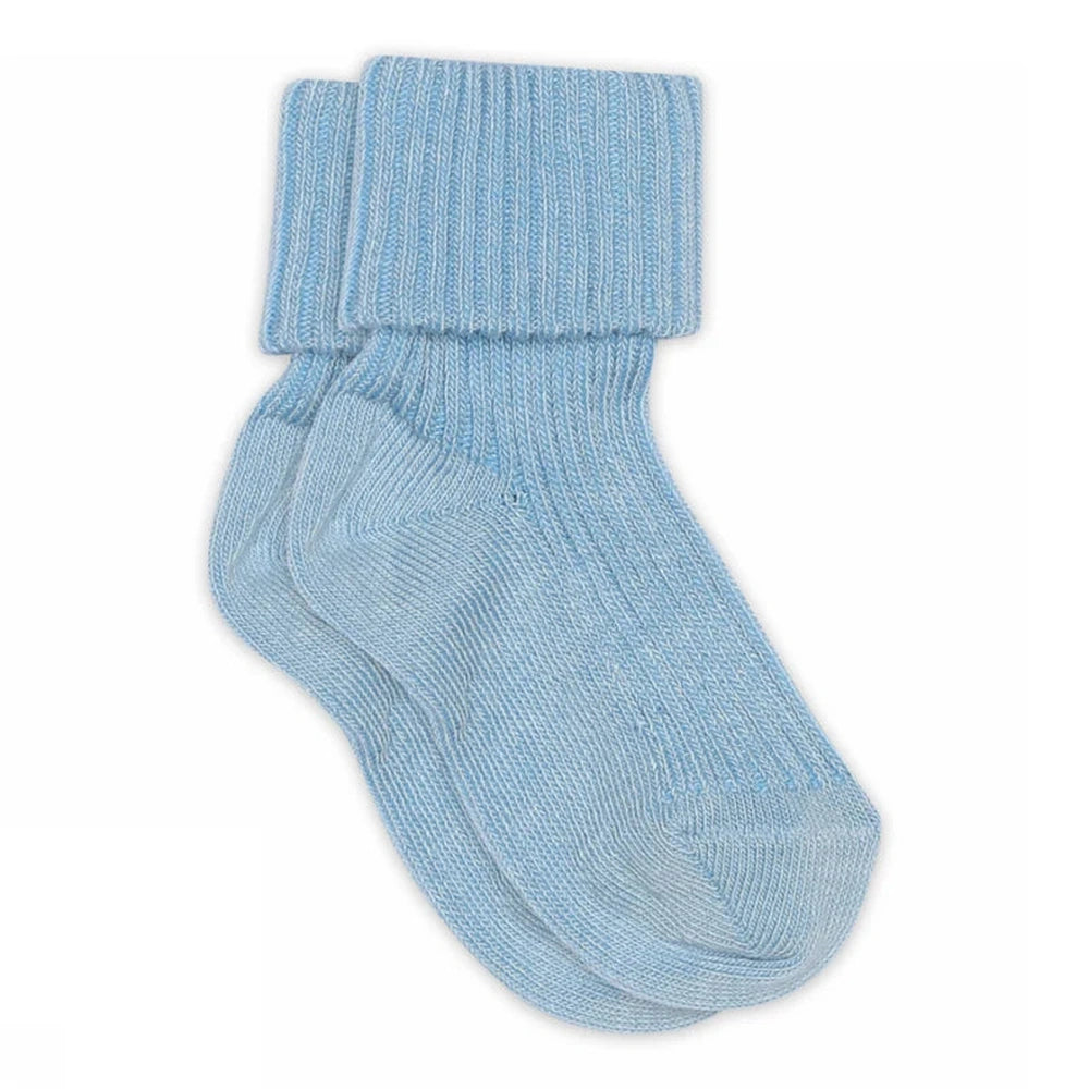 MPkids Chaussettes bébé côtelées en coton - Blue bell