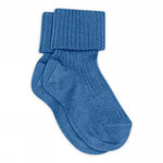 MPkids Chaussettes bébé côtelées en coton - Bleu High Tide