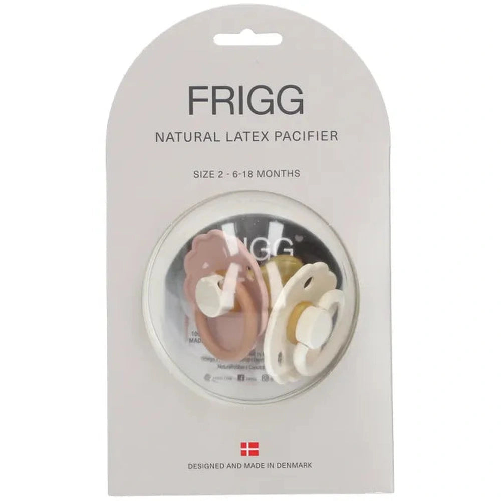 Frigg tétine Daisy Blooming en silicone, lot de 2, 6-18 mois - Biscuit/Cream