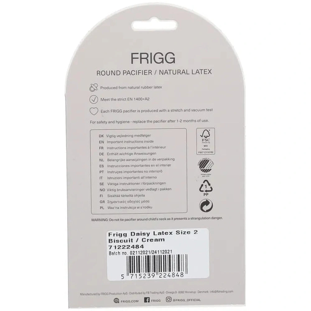 Frigg tétine Daisy Blooming en silicone, lot de 2, 6-18 mois - Biscuit/Cream