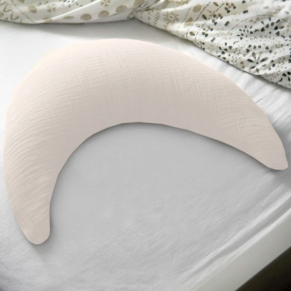 Theraline Coussin d’allaitement en tissu tétra, douce peluche à microbilles – beige