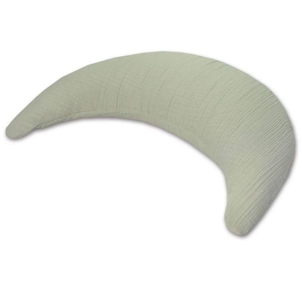 Theraline Coussin d’allaitement en tissu tétra, douce peluche, microbilles – Sage