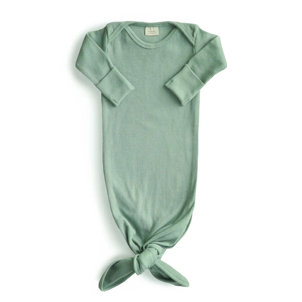 Mushie robe bébé côtelée nouée 0-3 mois - Roman Green