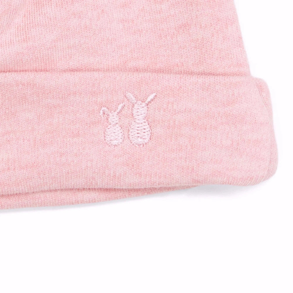 Bonnet bébé Poetree Kids 1-3 mois - rose chiné