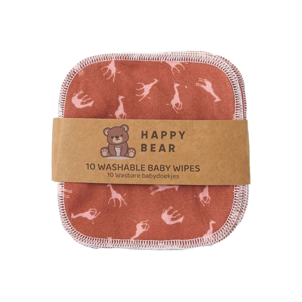 Kit de 10 lingettes pour bébé Happy Bear - Savane