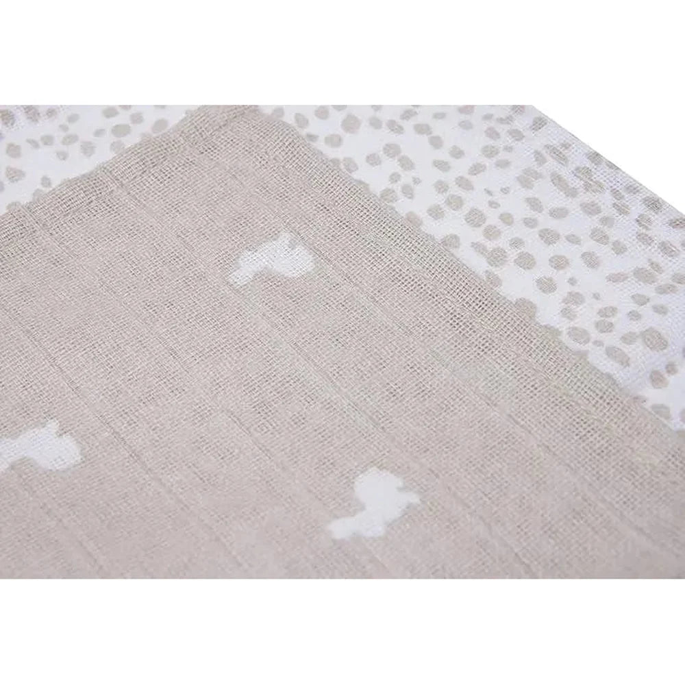 Jollein Gant de toilette hydrophile 15x20cm lot de 2 - À pois & lapin