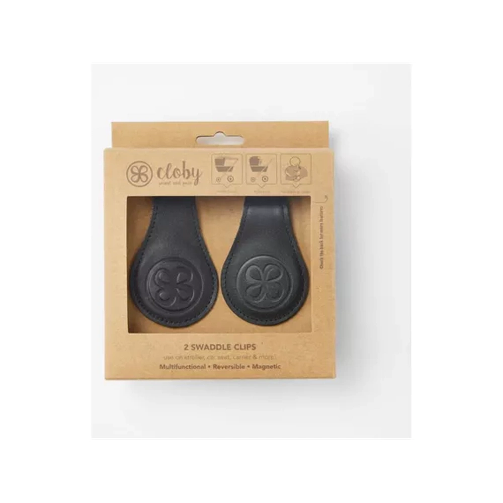 Clips pour lange en cuir Cloby - Noir